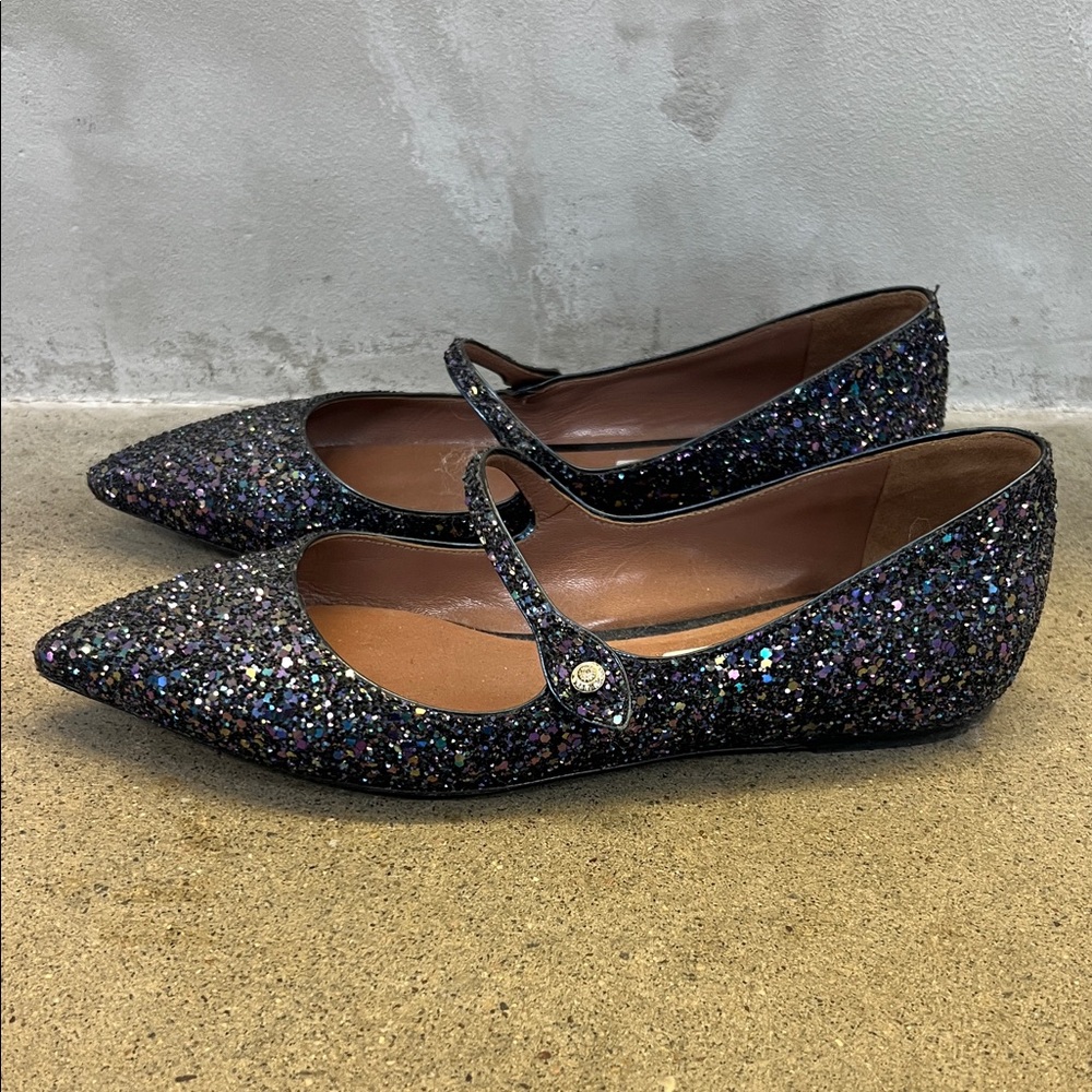 Tabitha Simmons Sparkling Glitter Mary Jane Flats